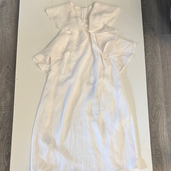 BCBGMaxAzria Ivory Ruffle Shift Dress - Picture 3 of 8